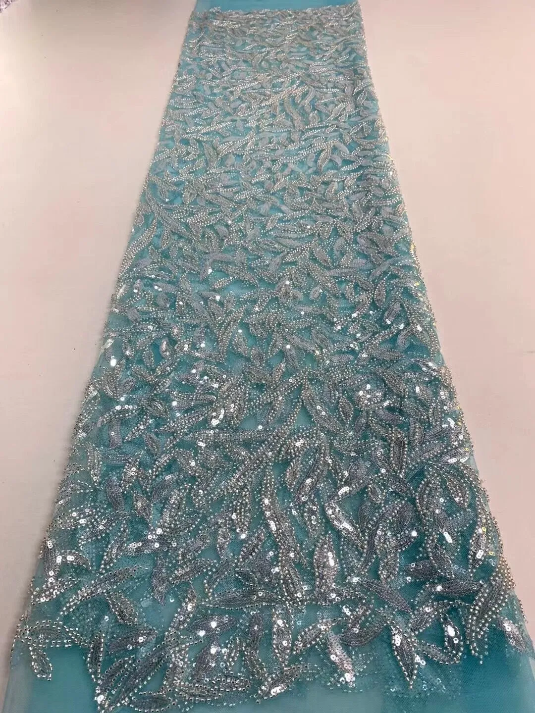 5 YARDS / 16 COLORS / Cyrielle Luxurious Beaded Embroidery Glitter Mesh Lace  Party Prom Bridal Dress Fabric