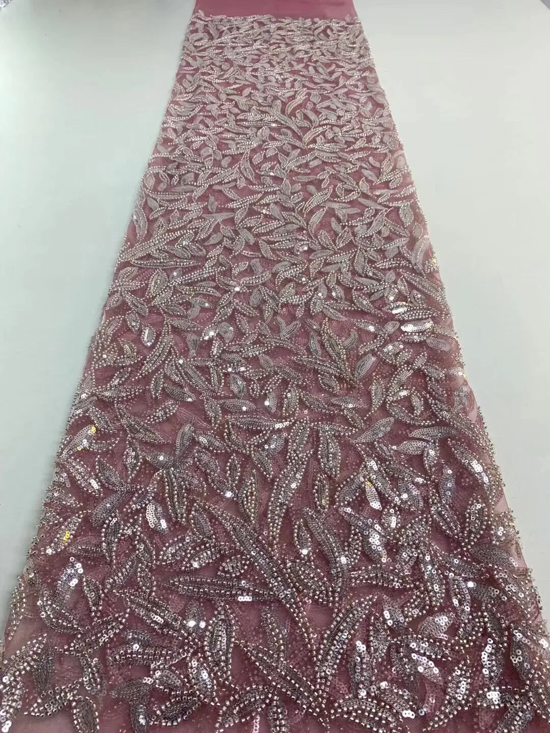 5 YARDS / 16 COLORS / Cyrielle Luxurious Beaded Embroidery Glitter Mesh Lace  Party Prom Bridal Dress Fabric