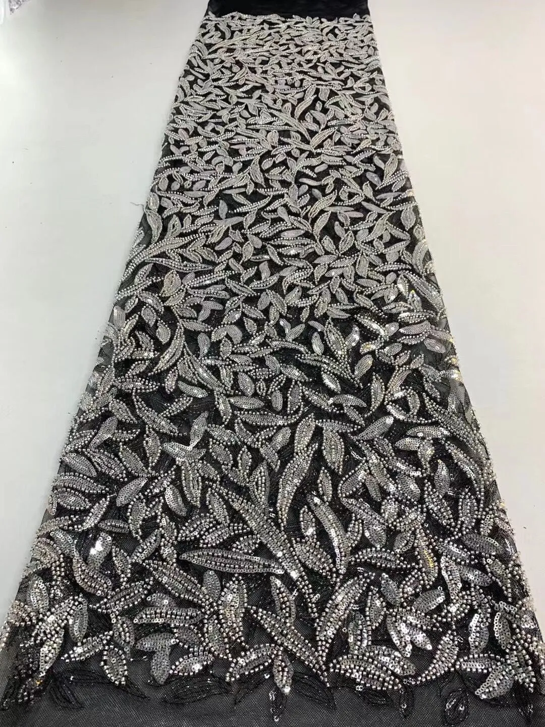 5 YARDS / 16 COLORS / Cyrielle Luxurious Beaded Embroidery Glitter Mesh Lace  Party Prom Bridal Dress Fabric