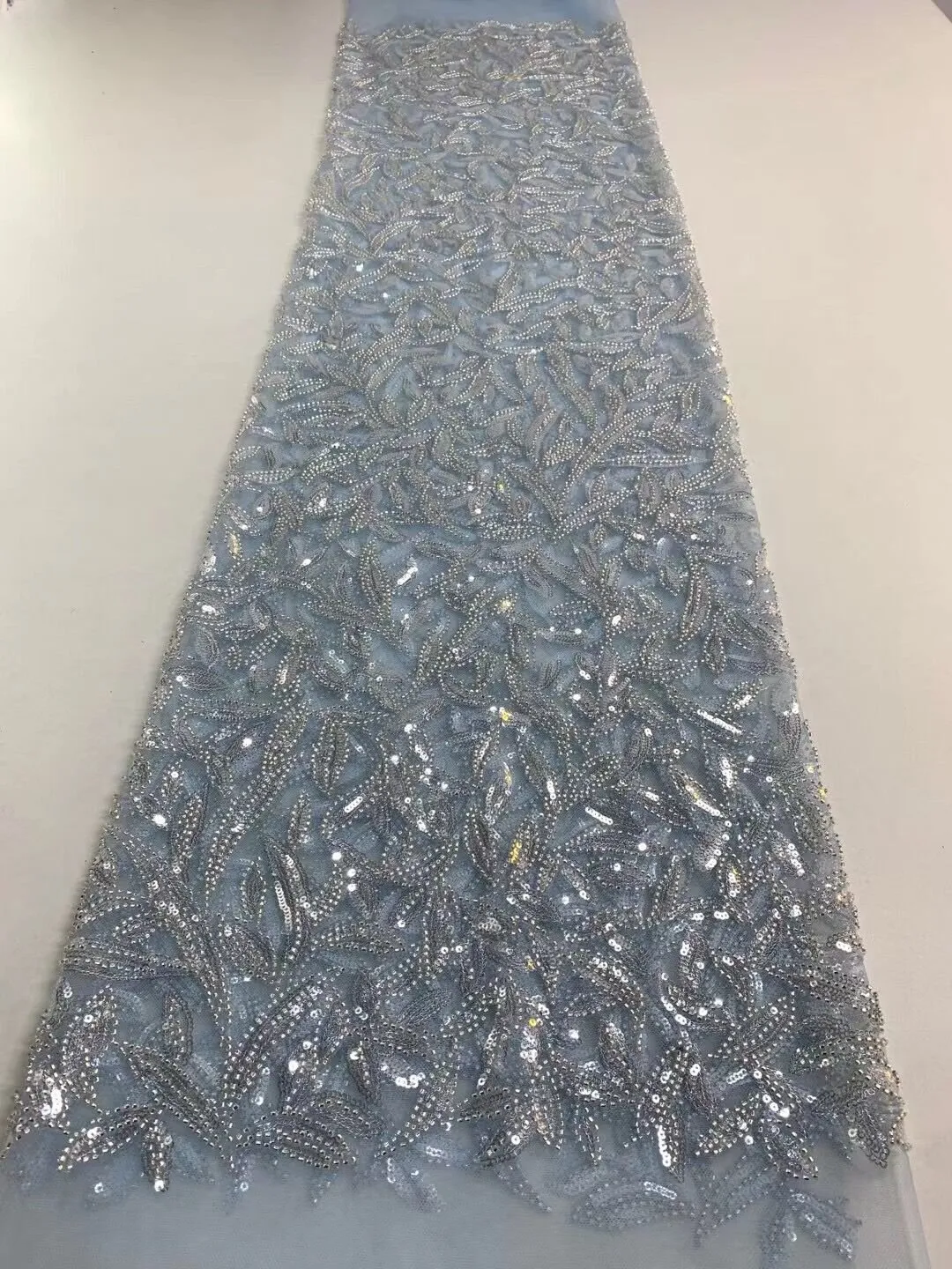 5 YARDS / 16 COLORS / Cyrielle Luxurious Beaded Embroidery Glitter Mesh Lace  Party Prom Bridal Dress Fabric