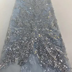 5 YARDS / 16 COLORS / Cyrielle Luxurious Beaded Embroidery Glitter Mesh Lace  Party Prom Bridal Dress Fabric