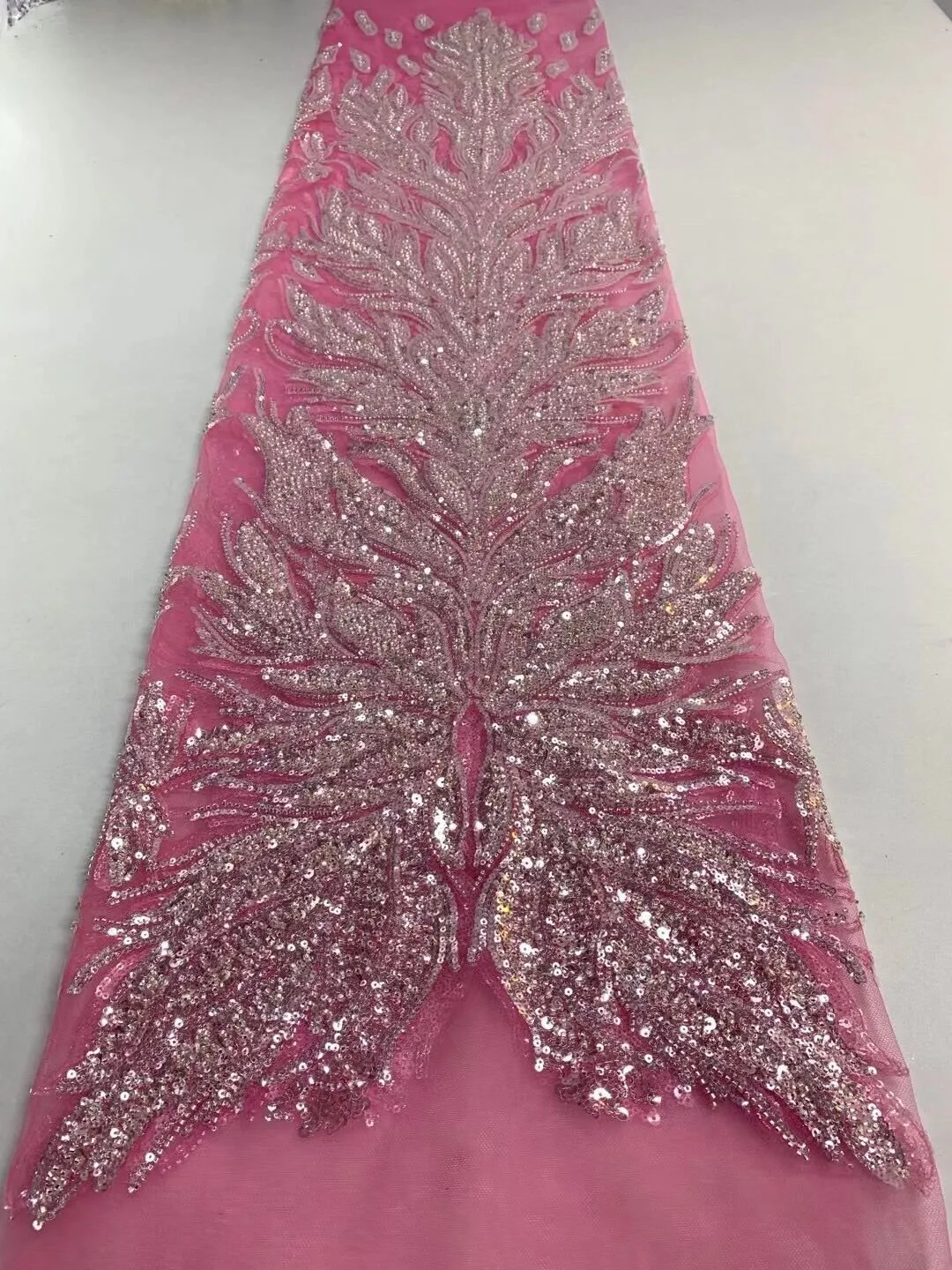 5 YARDS / 16 COLORS / Cyrielle Luxurious Beaded Embroidery Glitter Mesh Lace  Party Prom Bridal Dress Fabric
