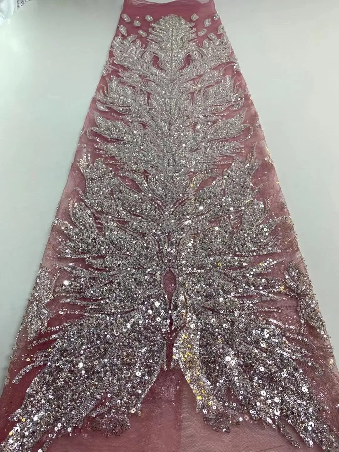 5 YARDS / 16 COLORS / Cyrielle Luxurious Beaded Embroidery Glitter Mesh Lace  Party Prom Bridal Dress Fabric