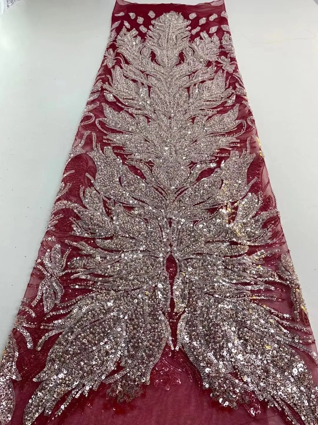 5 YARDS / 16 COLORS / Cyrielle Luxurious Beaded Embroidery Glitter Mesh Lace  Party Prom Bridal Dress Fabric