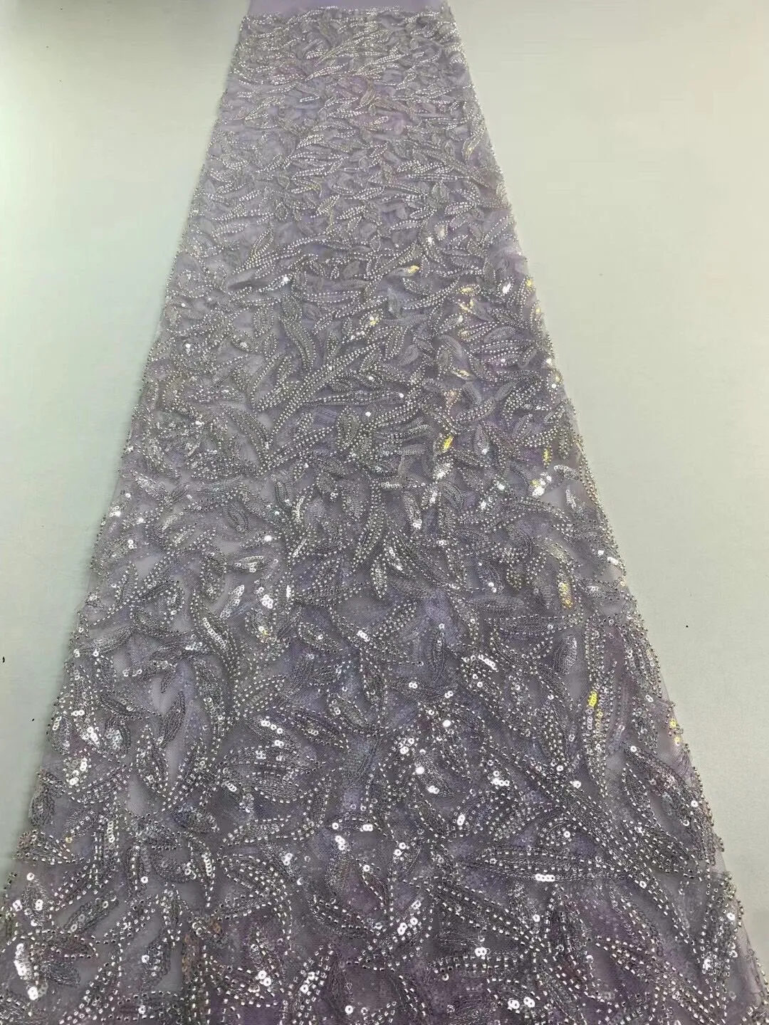 5 YARDS / 16 COLORS / Cyrielle Luxurious Beaded Embroidery Glitter Mesh Lace  Party Prom Bridal Dress Fabric