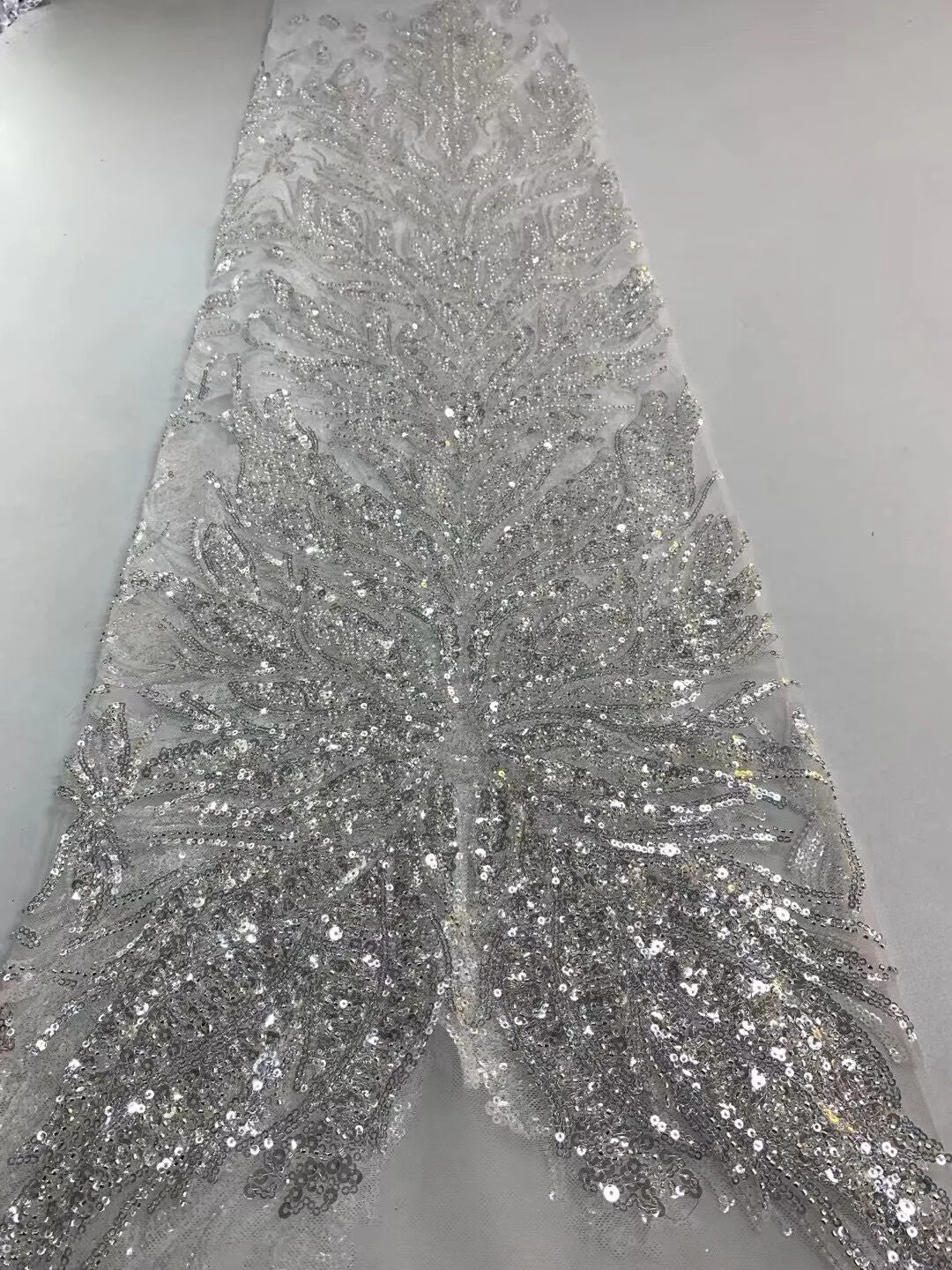 5 YARDS / 16 COLORS / Cyrielle Luxurious Beaded Embroidery Glitter Mesh Lace  Party Prom Bridal Dress Fabric