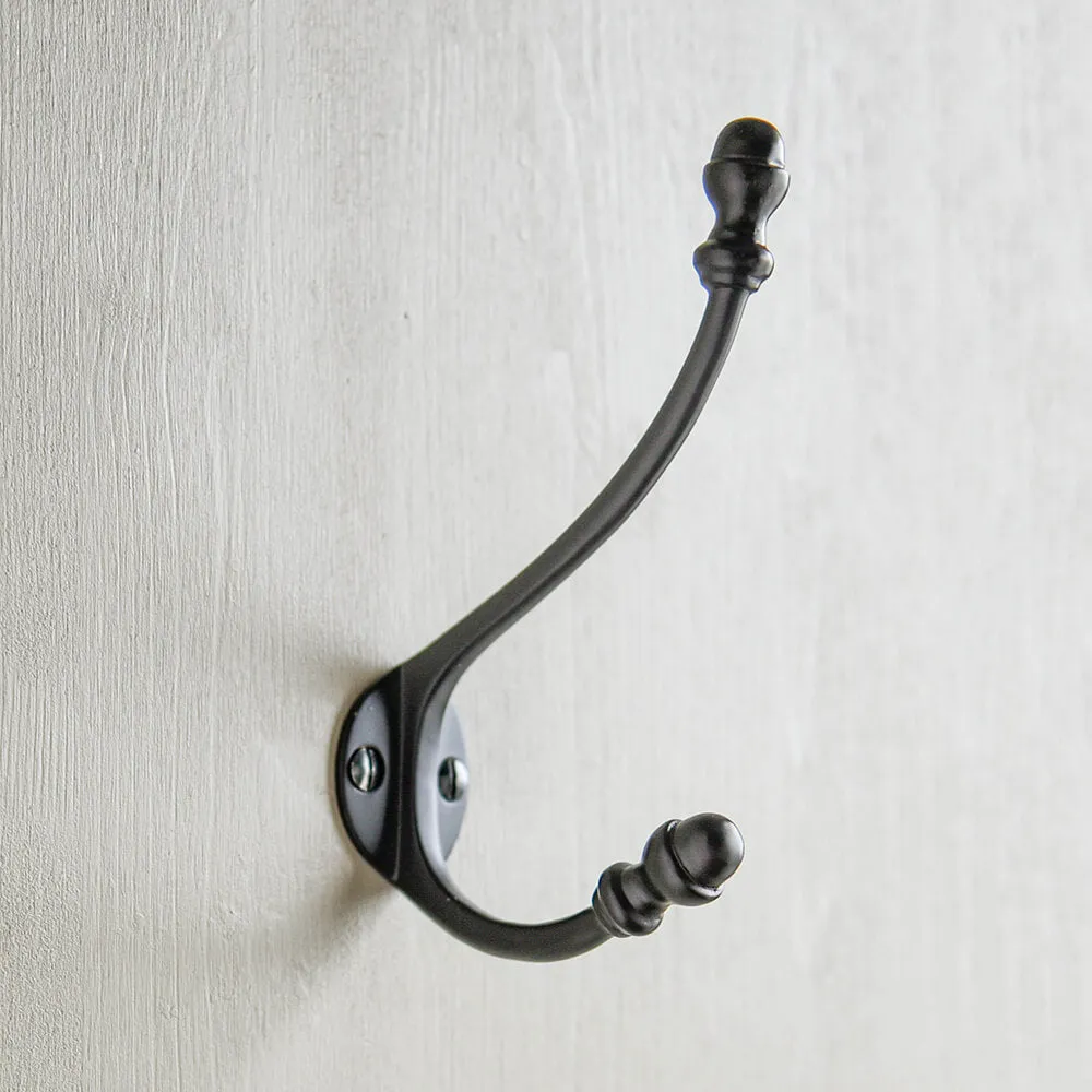 Aged Bronze Double Coat Hook