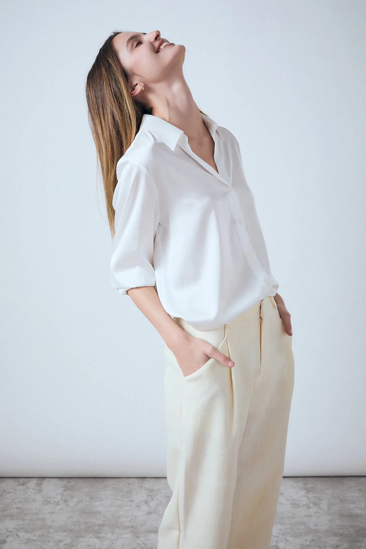 Ashton High Waisted Pleated Linen Pants