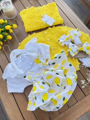 Beautiful Jam pants 5 piece set with Lemon print details.