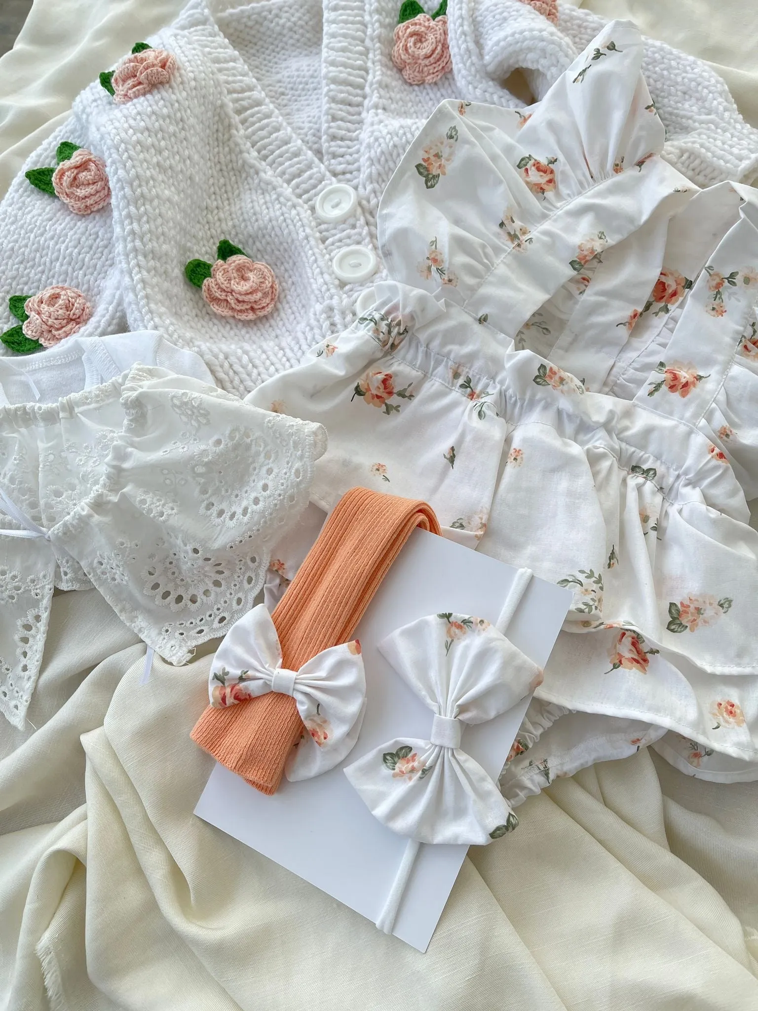Beautiful Jam pants 5 piece set with rose print details.