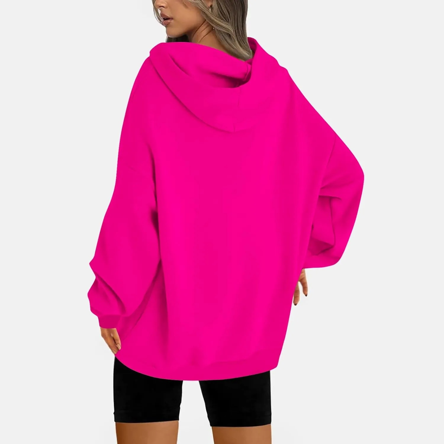 Binmer Oversized Hoodie for Women Sweatshirt Fall Fashion 2024 Outfit Trendy Fleece Pullover Casual Long Sleeve Tops w/Pocket