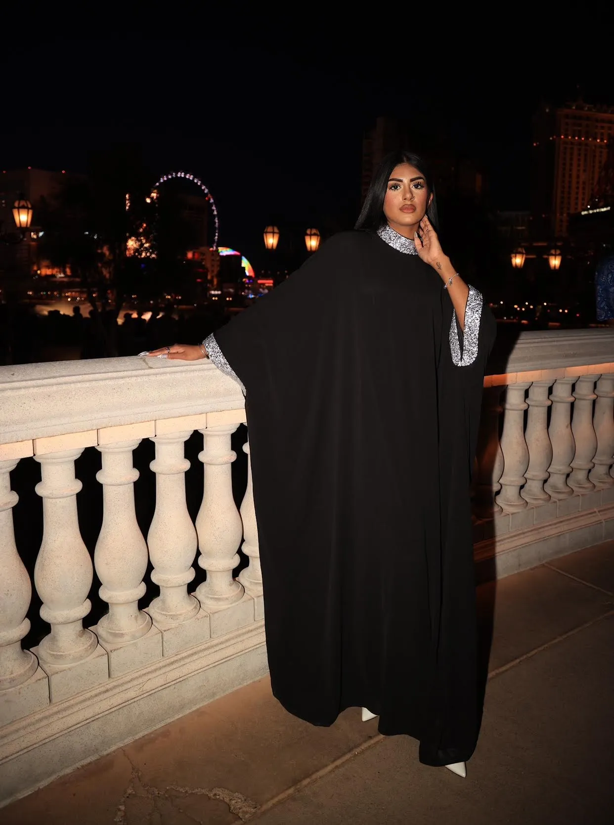 Black luxurious kaftan dress dirac