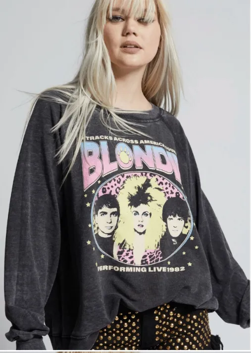 BLONDIE LIVE 1982 DISTRESSED SWEATSHIRT