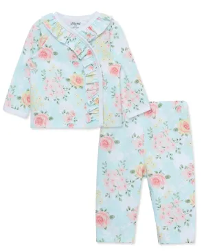 Blue Meadow Floral Kimono Set