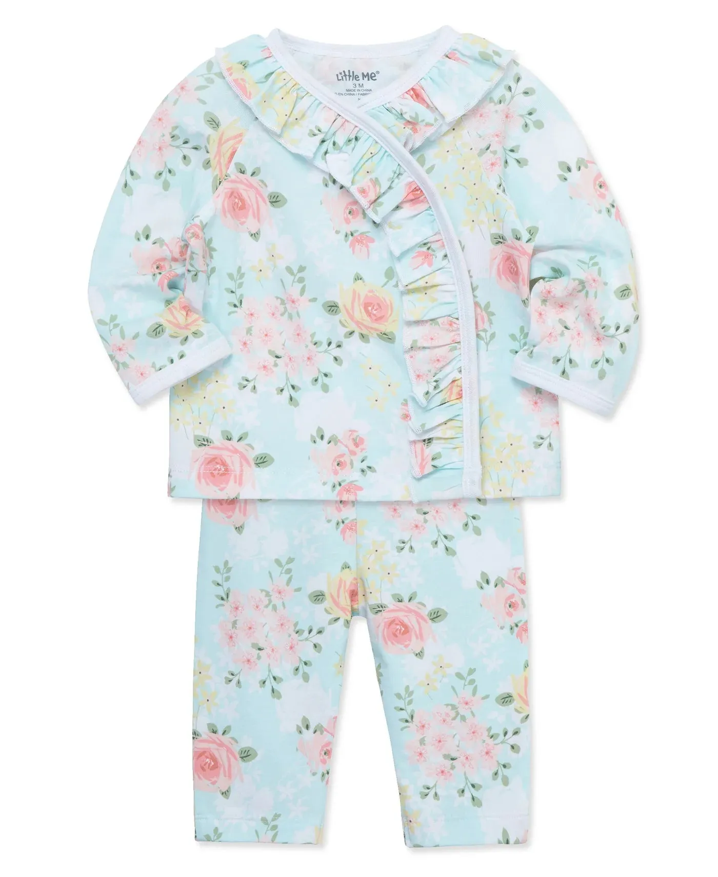 Blue Meadow Floral Kimono Set