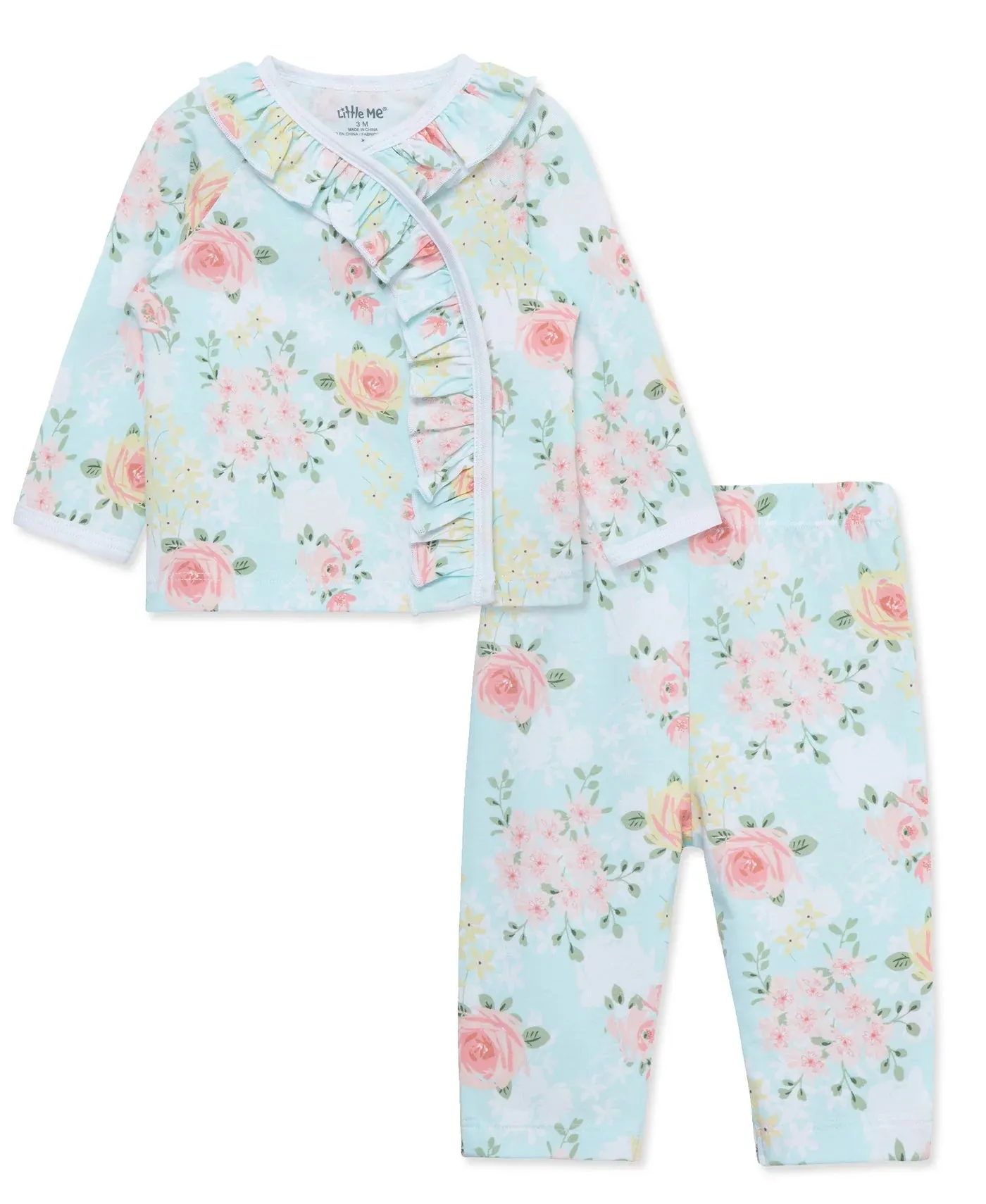 Blue Meadow Floral Kimono Set