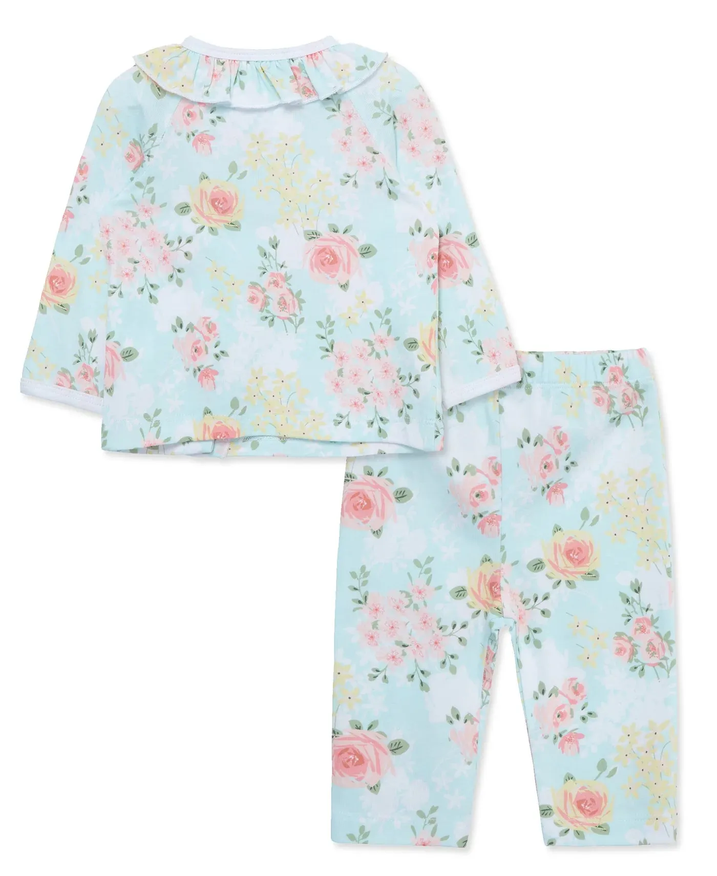 Blue Meadow Floral Kimono Set