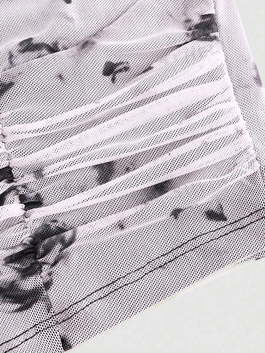 Boho Chic Bell Sleeve Tie-Dye Crop Top