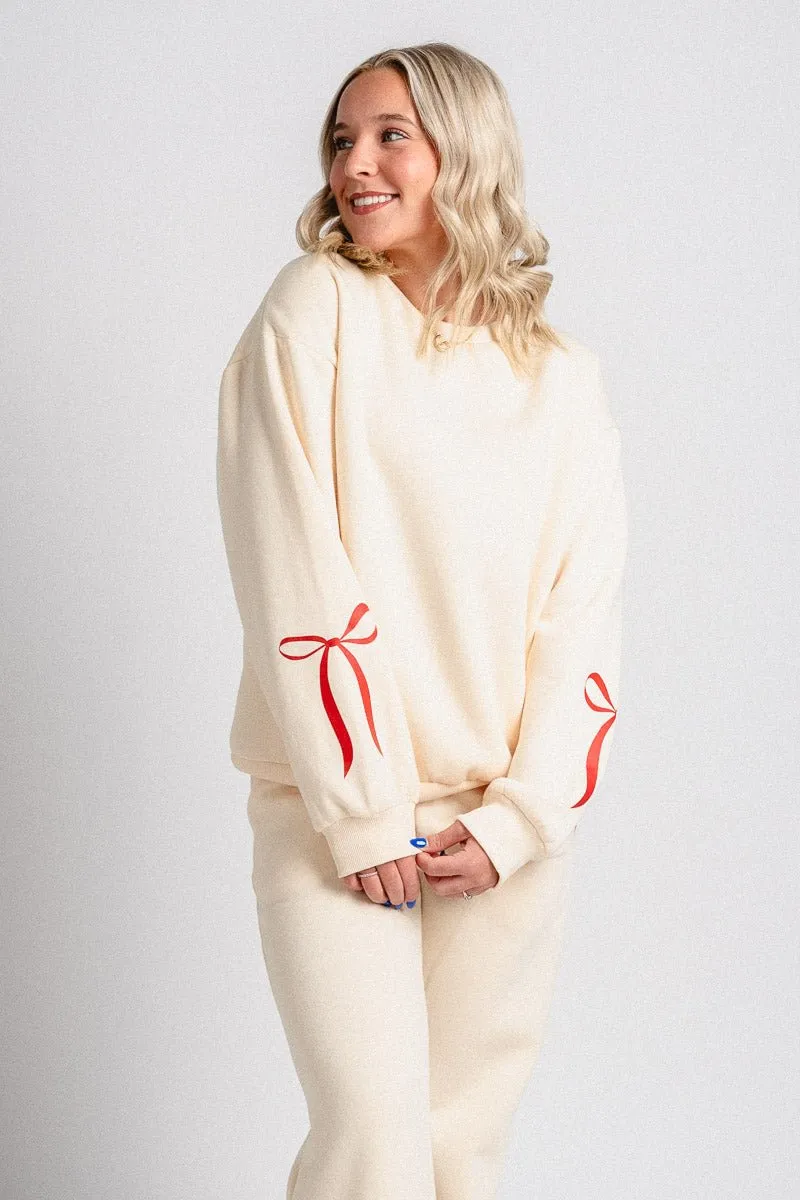 Bow sweatshirt cream