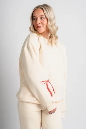 Bow sweatshirt cream