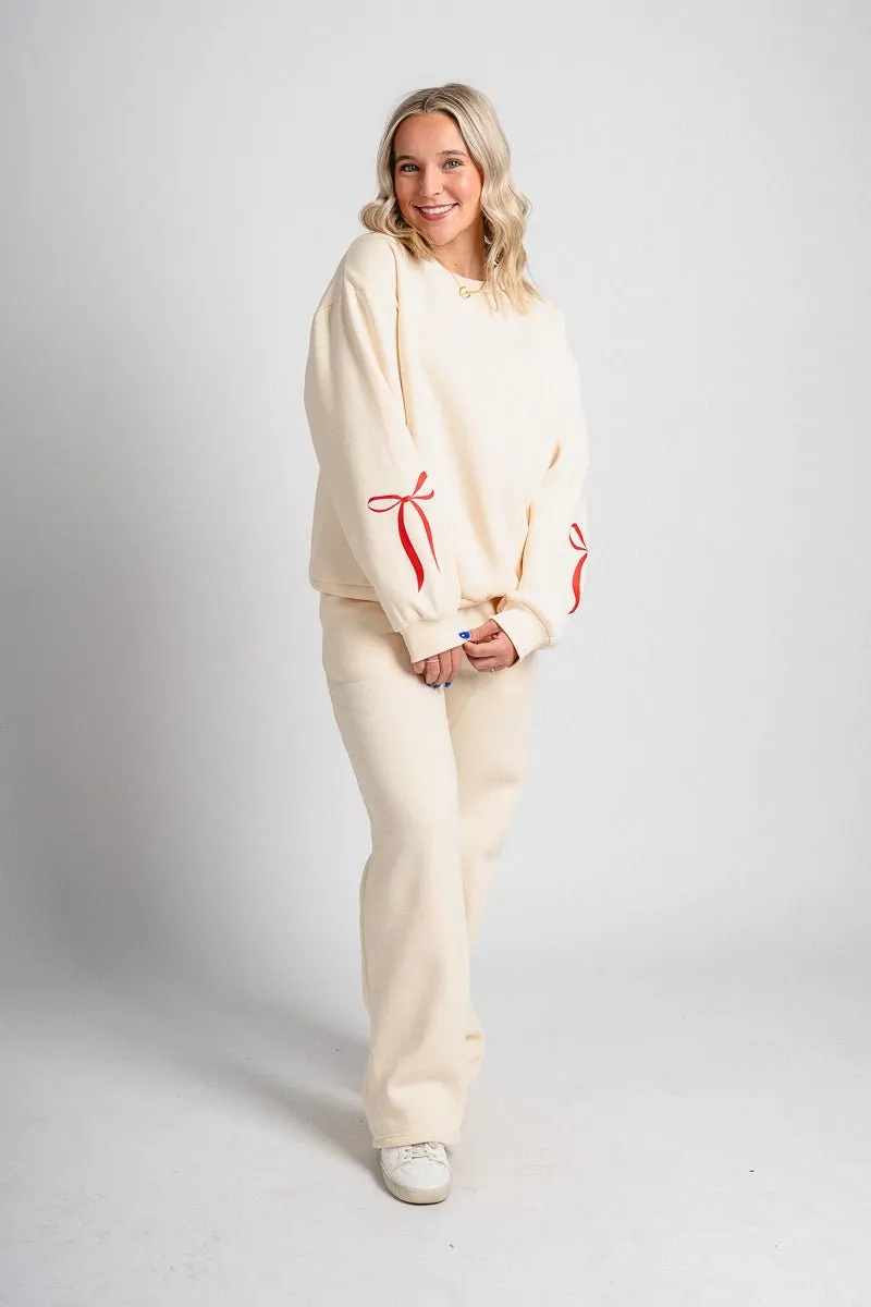 Bow sweatshirt cream