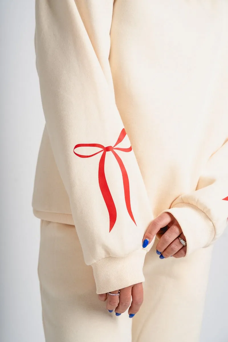 Bow sweatshirt cream