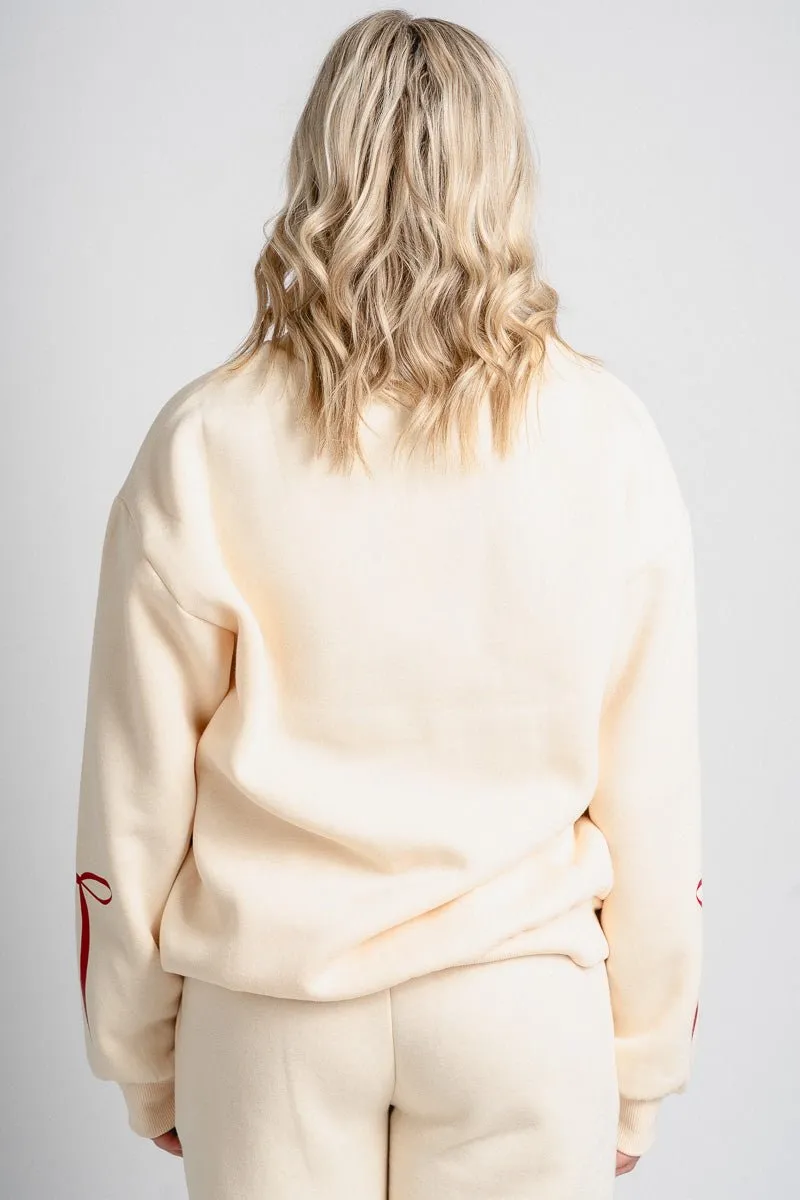 Bow sweatshirt cream