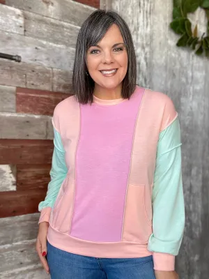 Bubblegum Color Block Pullover