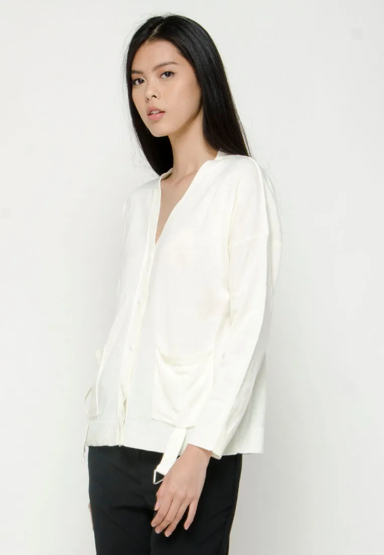 Cardigan with Strap Belt Detail