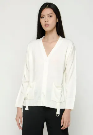 Cardigan with Strap Belt Detail