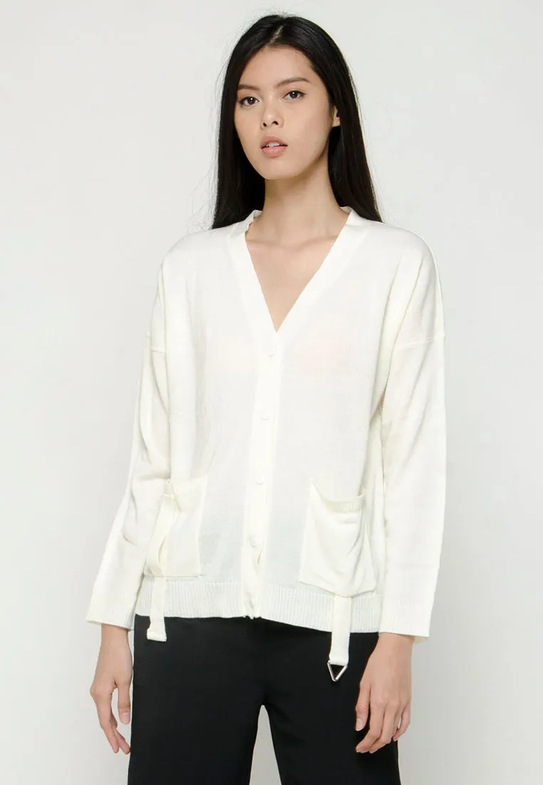 Cardigan with Strap Belt Detail