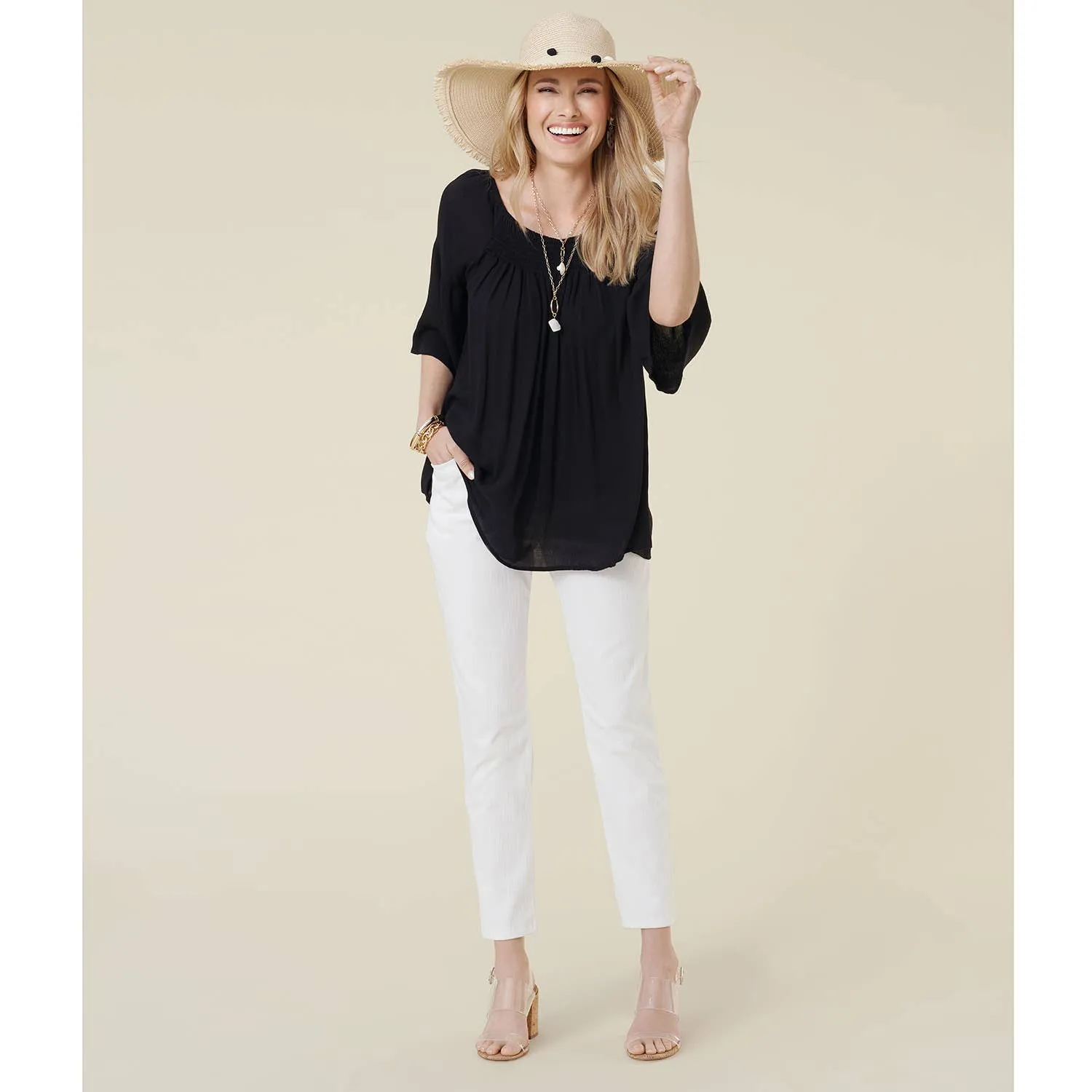 COCO   CARMEN - Cabo Pull On Pants: White / S/M