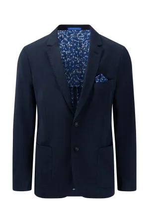Cotton Twill Blazer - Dark Navy