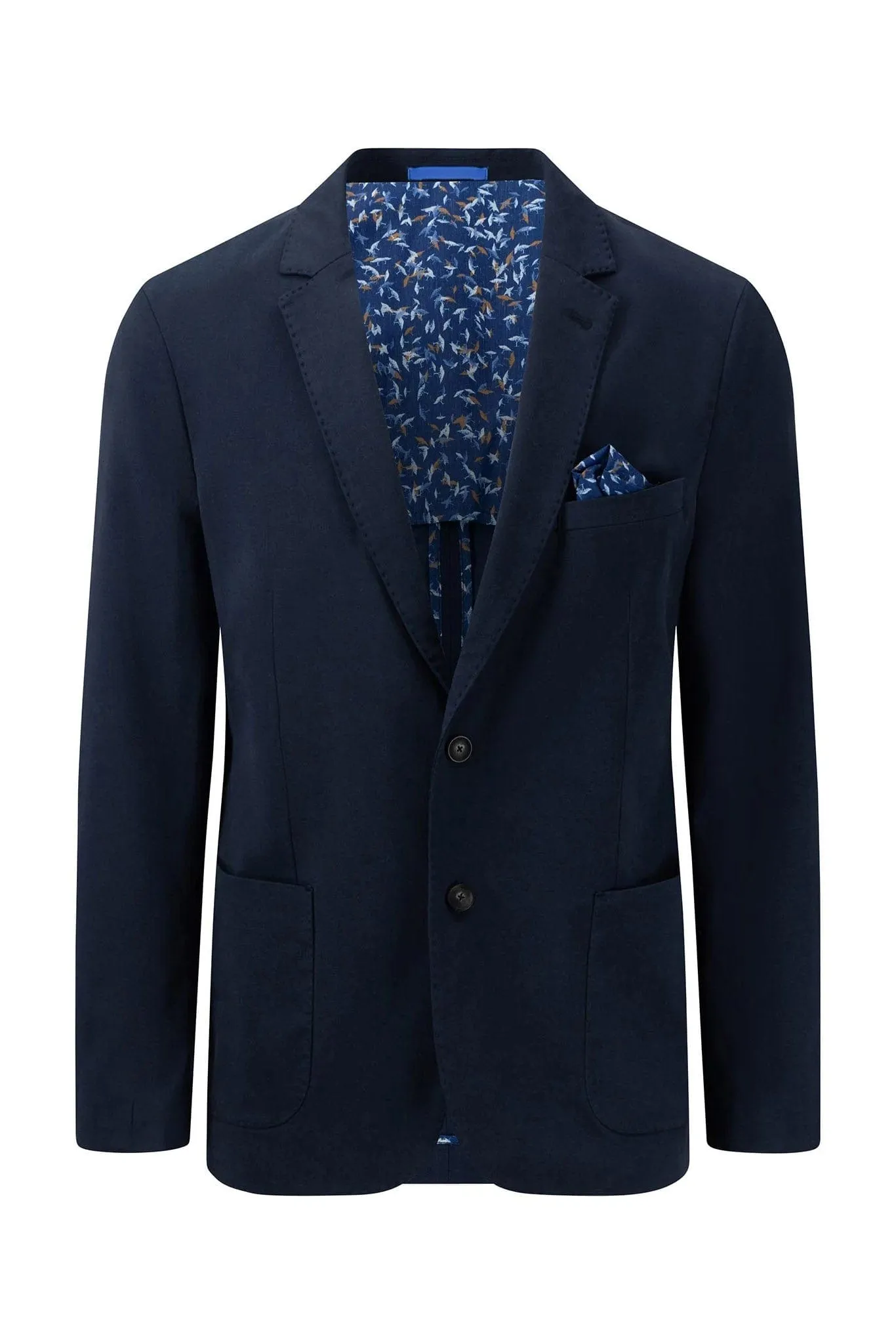 Cotton Twill Blazer - Dark Navy