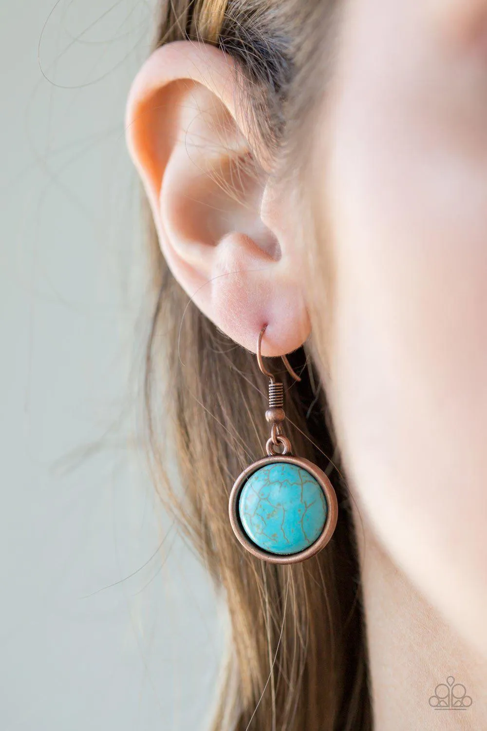 Cougar Copper and Blue Turquoise Stone Necklace - Paparazzi Accessories