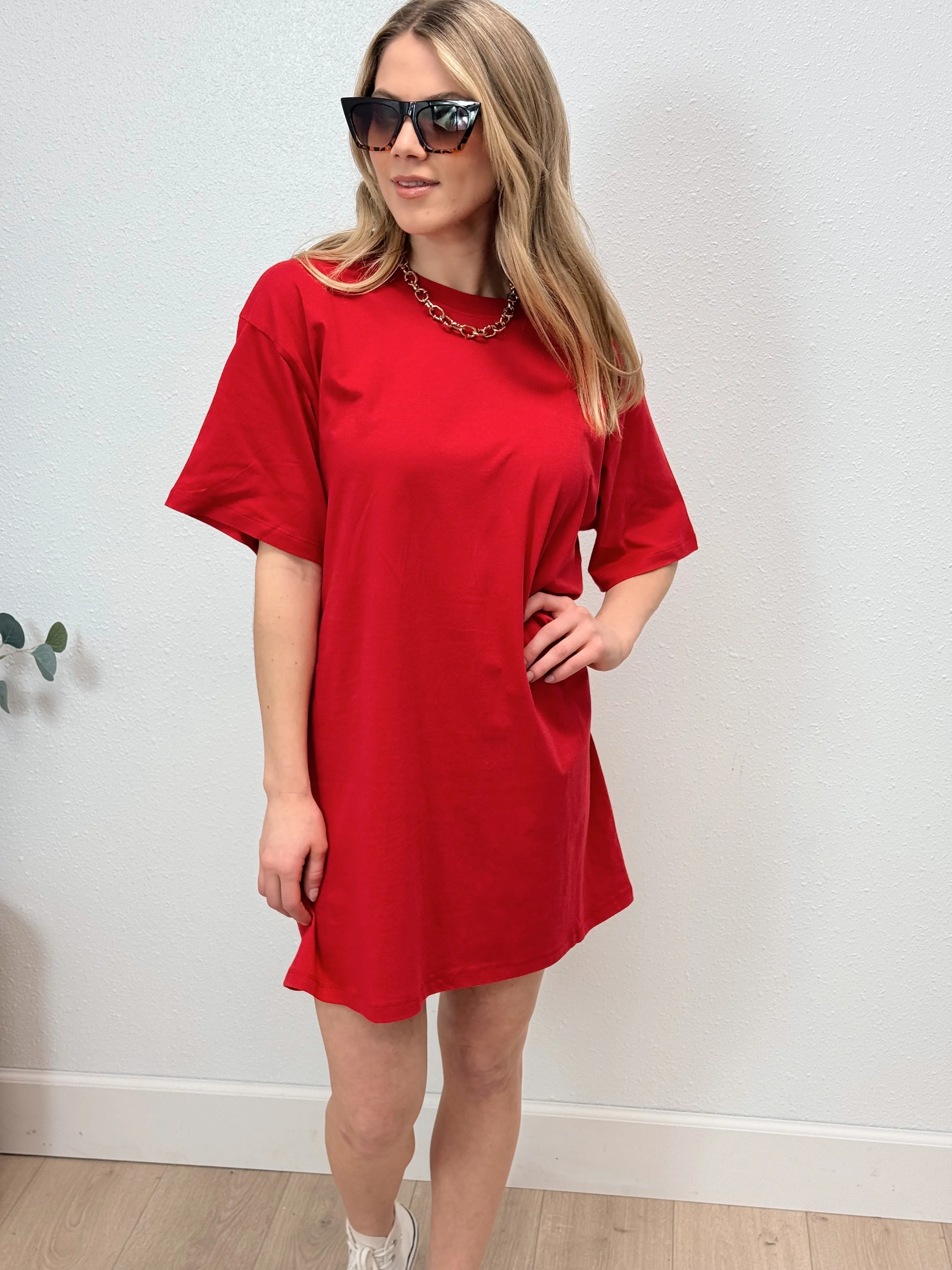 Crewneck T-Shirt Dress - 2 Colors
