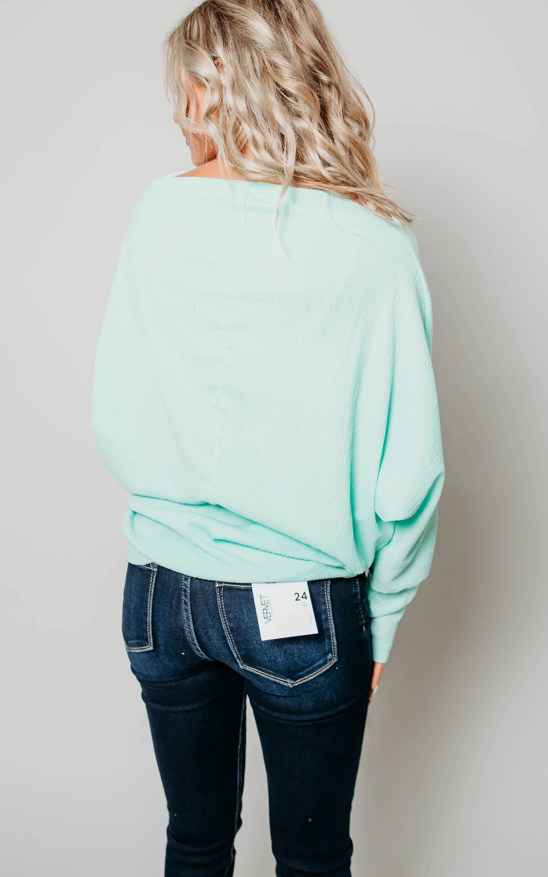 Crinkle Knit Dolman Top - Final Sale
