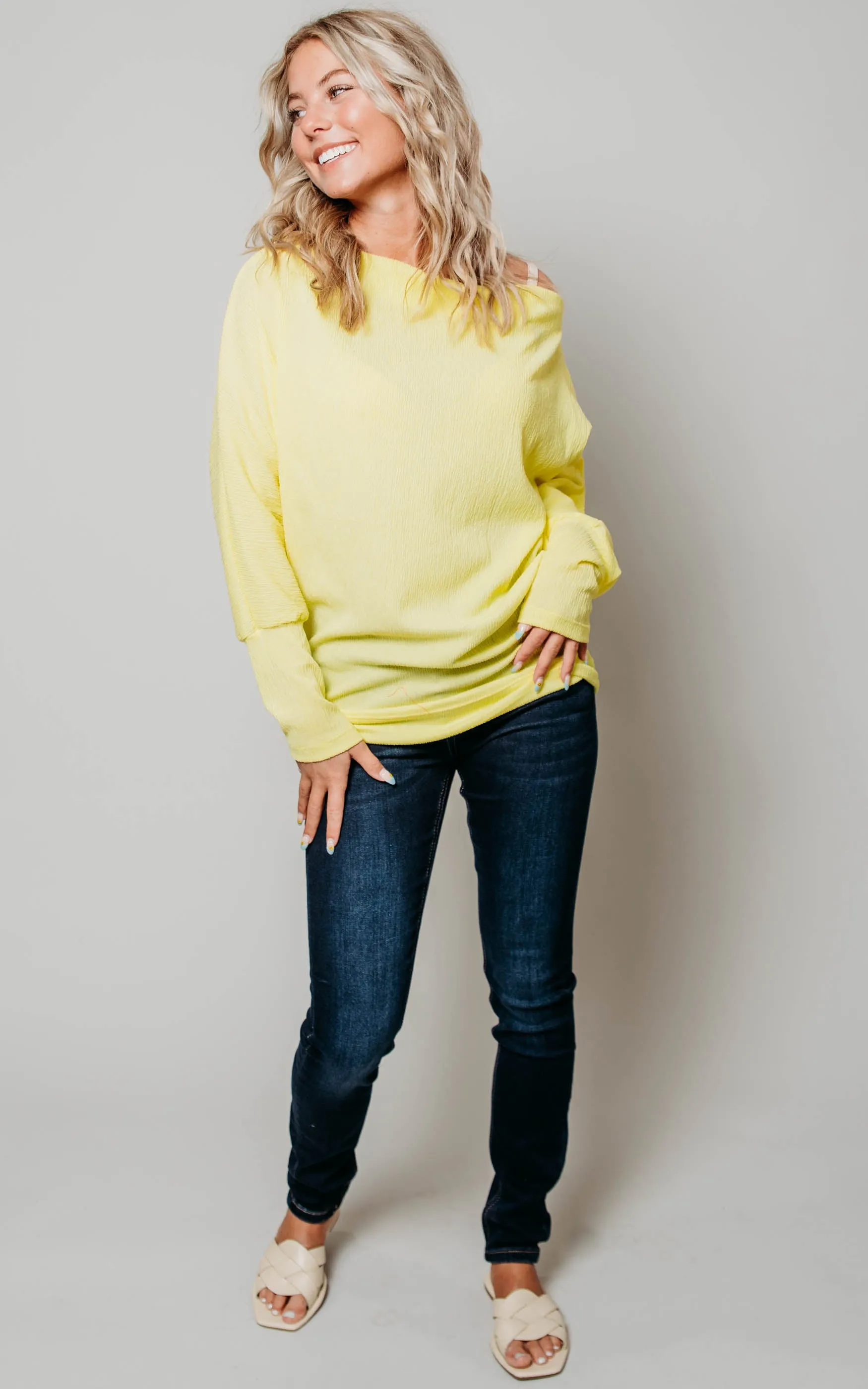 Crinkle Knit Dolman Top - Final Sale