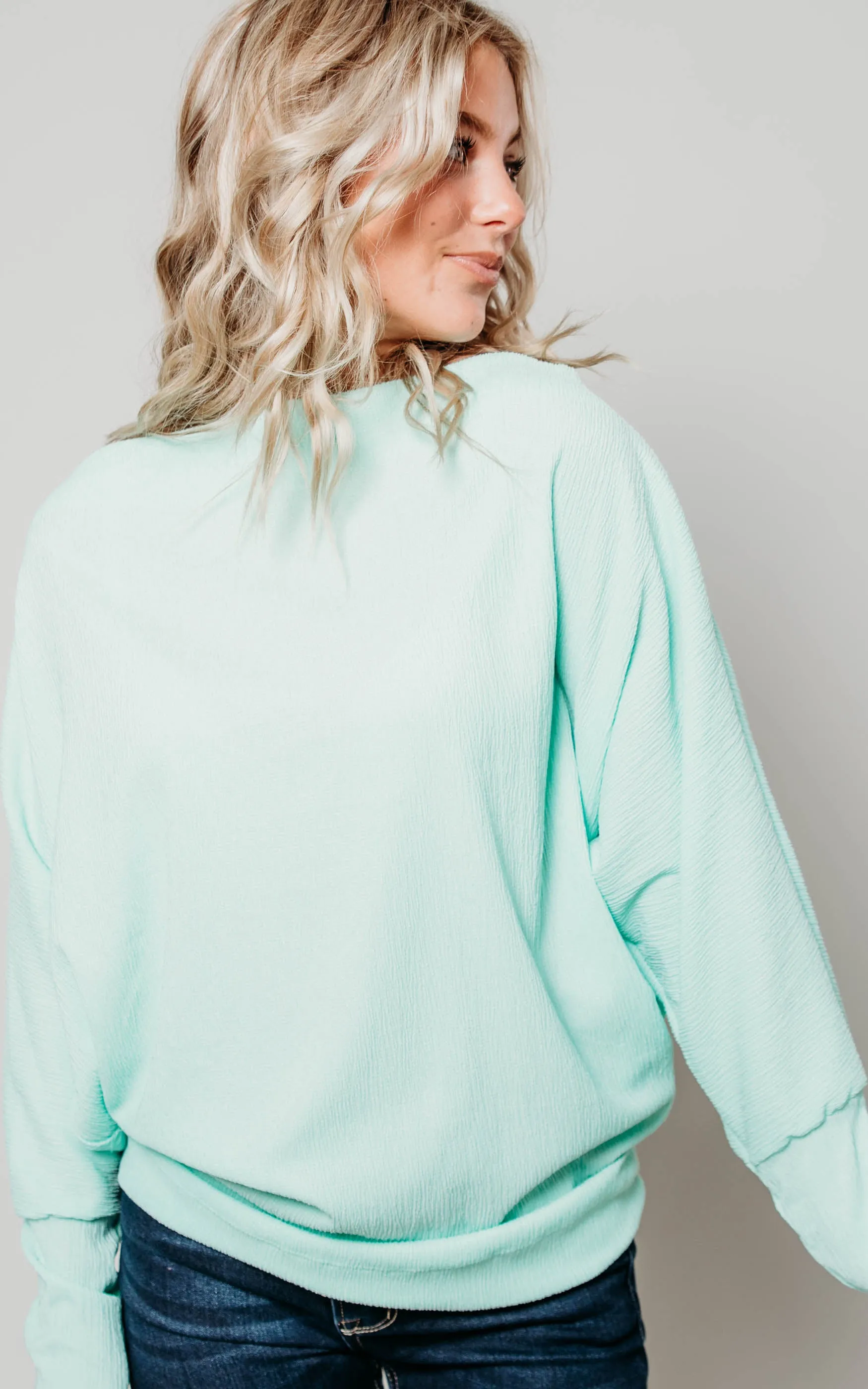 Crinkle Knit Dolman Top - Final Sale