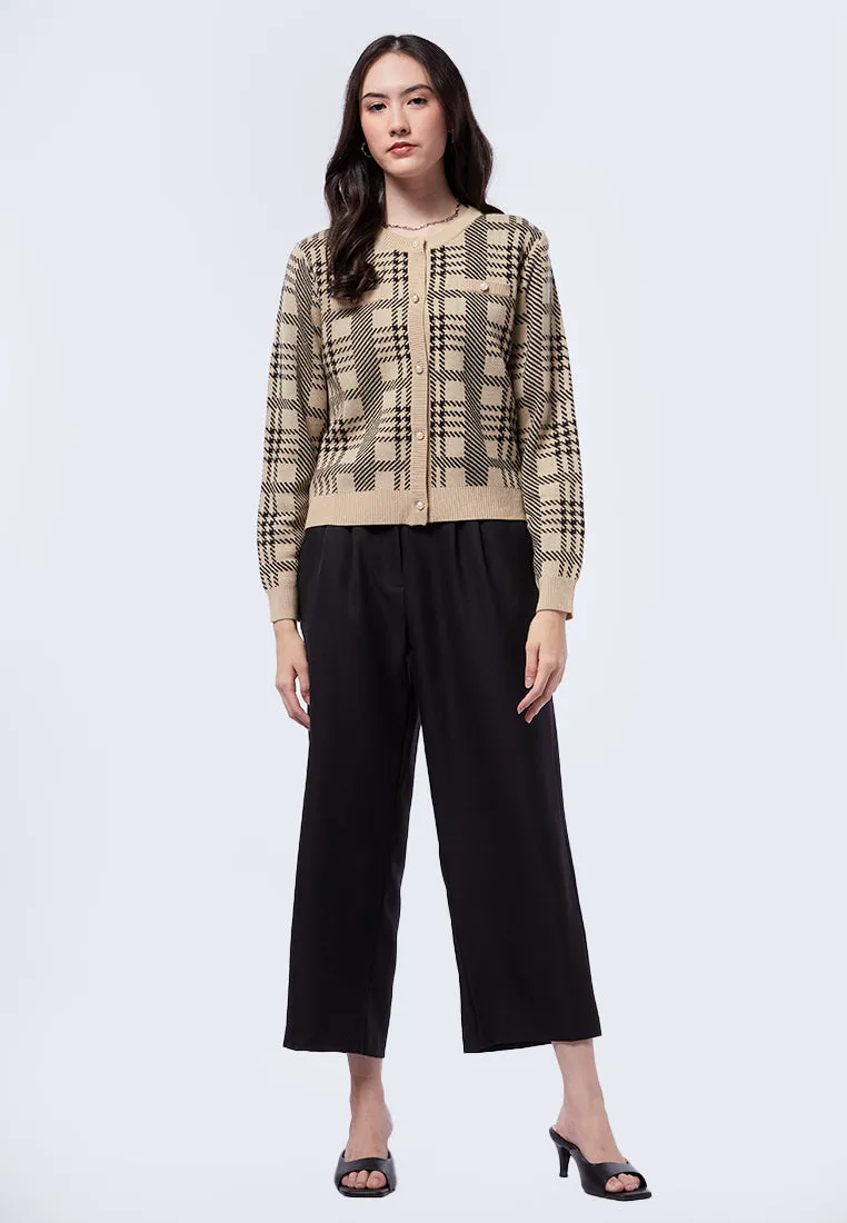 Crop Check Cardigan