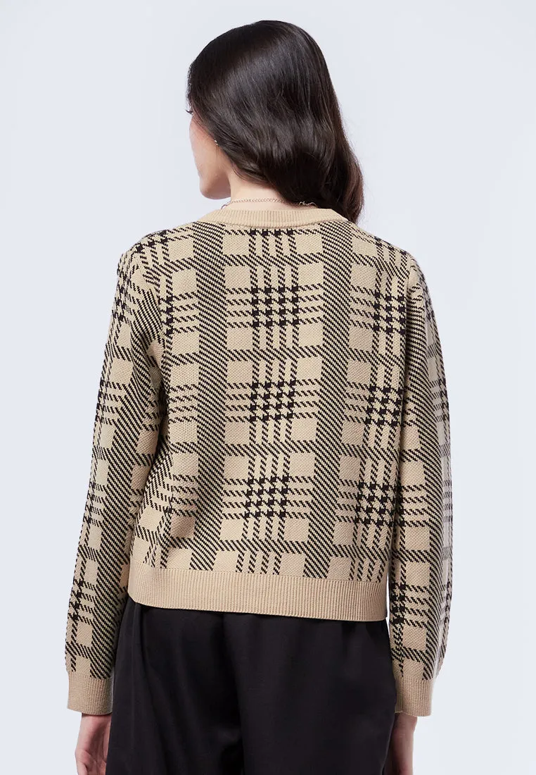 Crop Check Cardigan