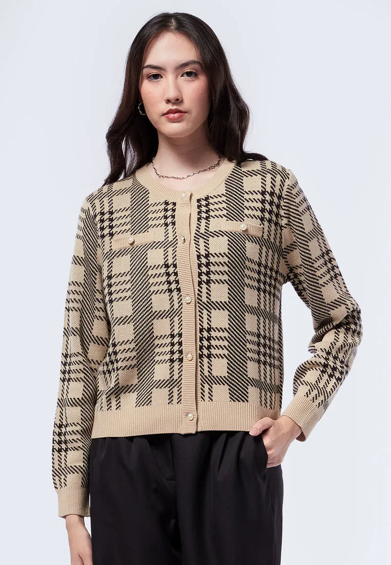Crop Check Cardigan