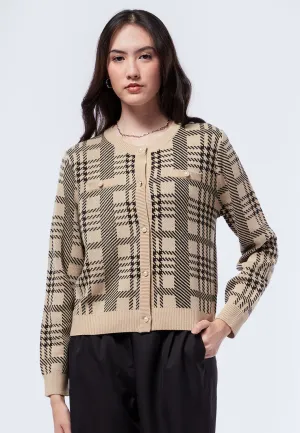 Crop Check Cardigan