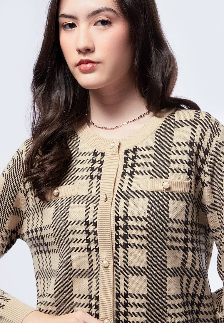 Crop Check Cardigan