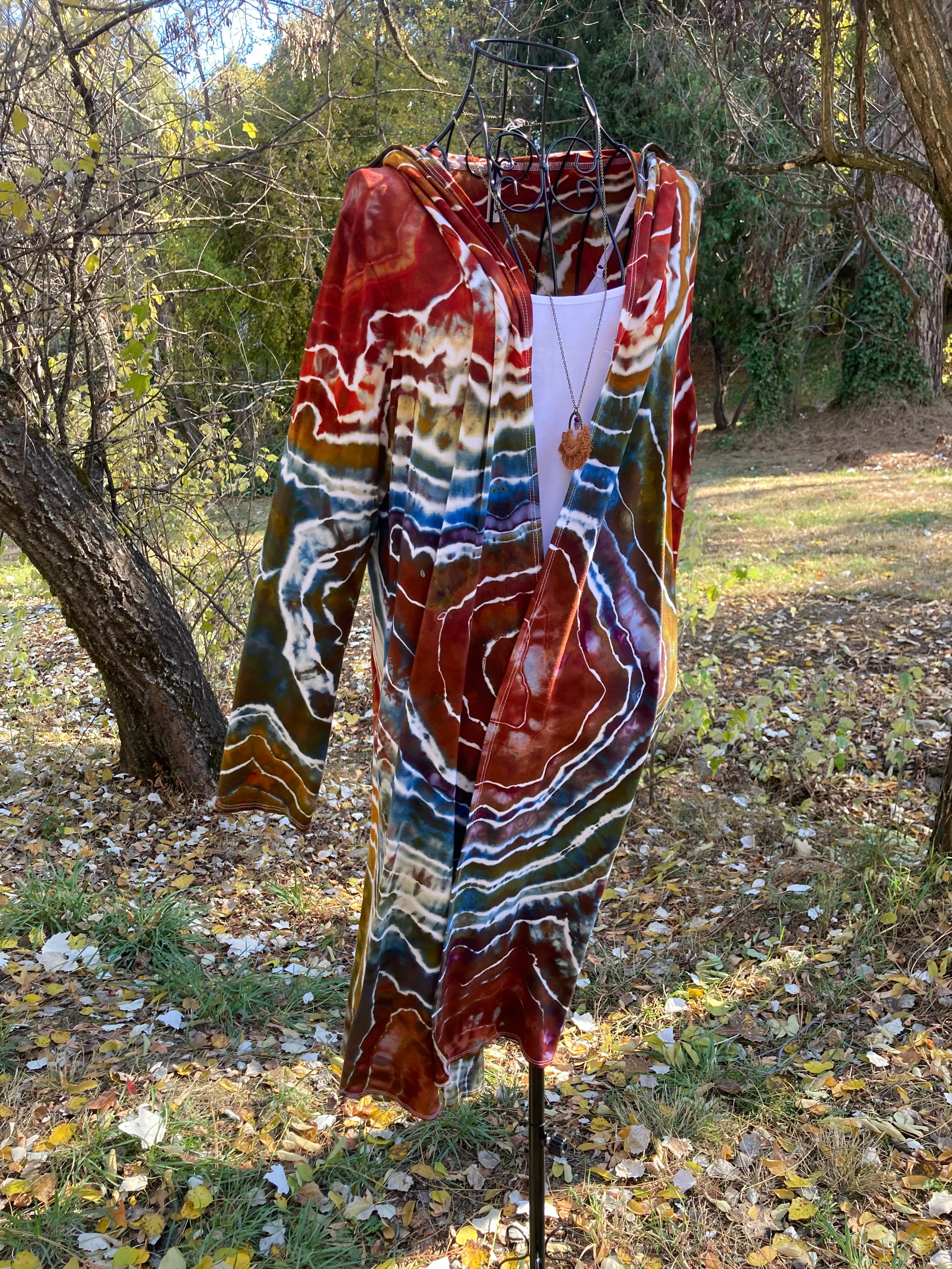 Custom Geode Hooded Duster Cardigan and Matching Palazzo Pants for Connie