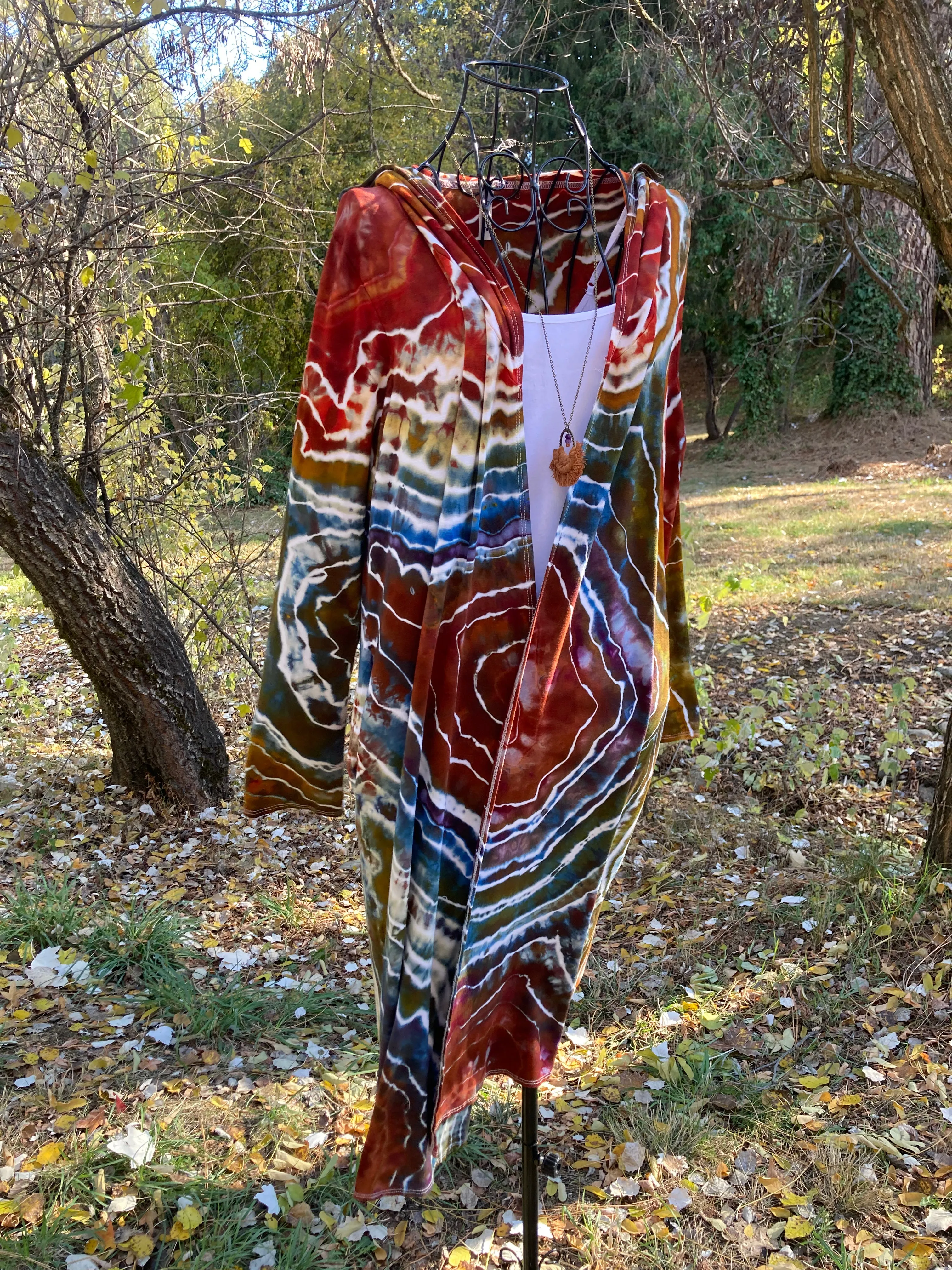 Custom Geode Hooded Duster Cardigan and Matching Palazzo Pants for Connie