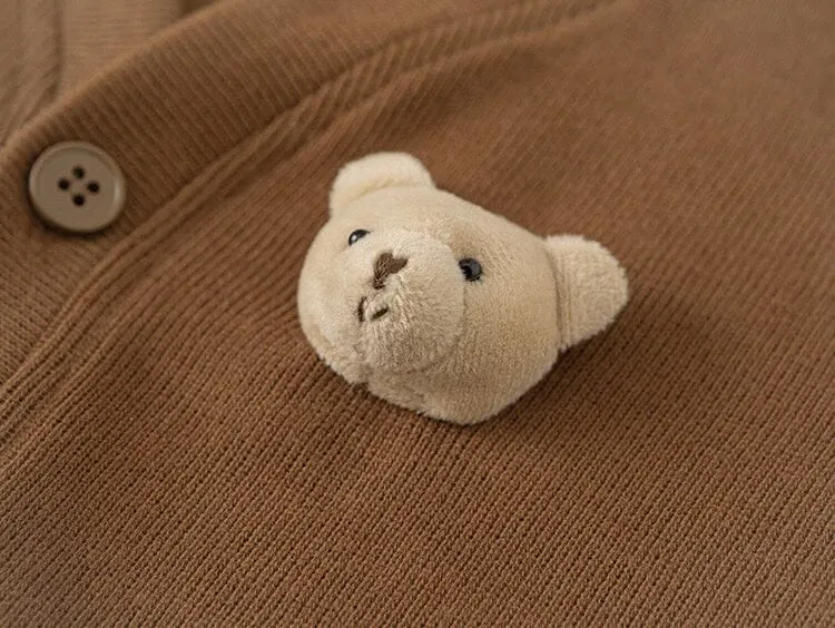 Cute Bear Cardigan Baby 3-Piece Set