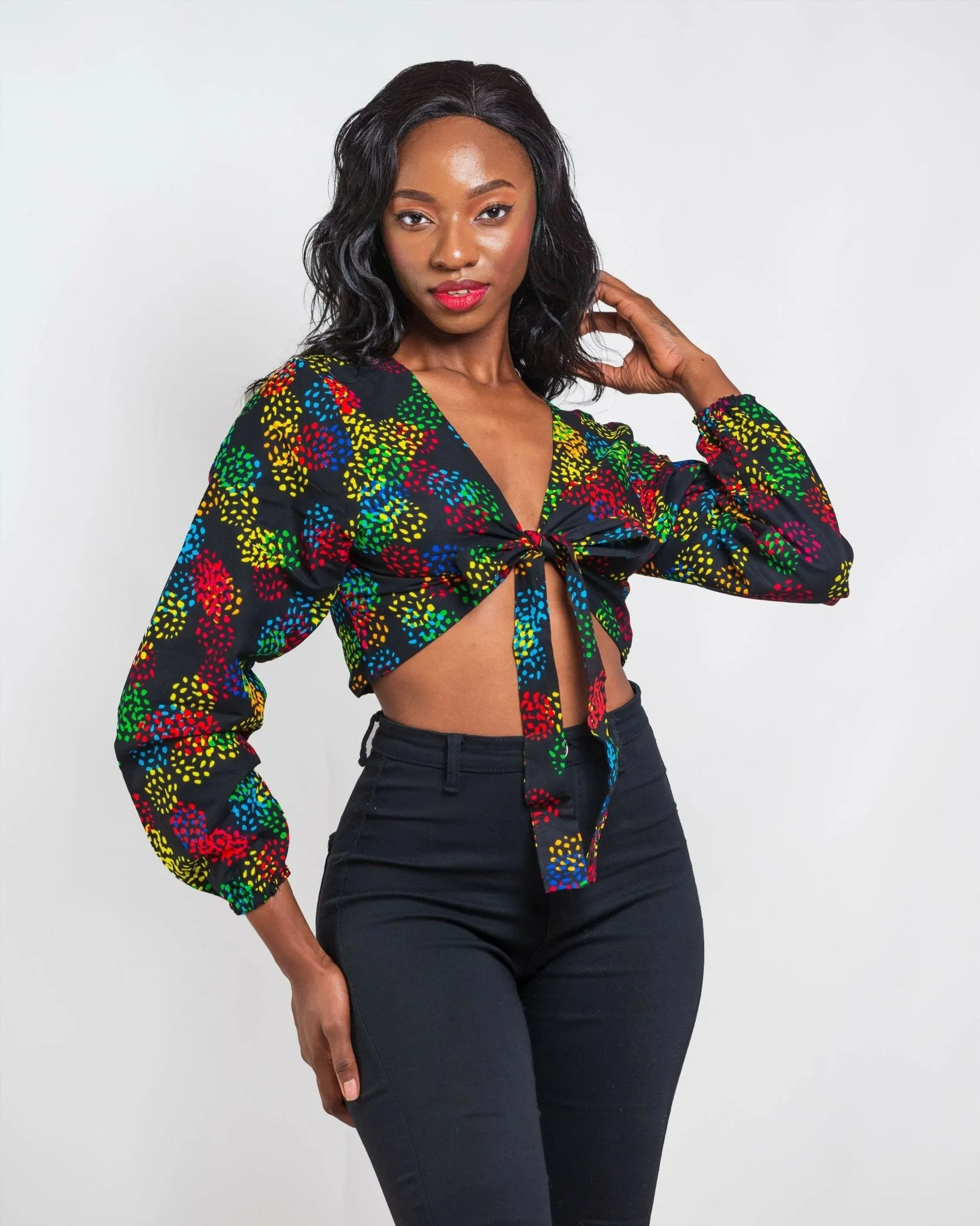 Da'Joy Fashions Urban Chic Ankara Top - Black