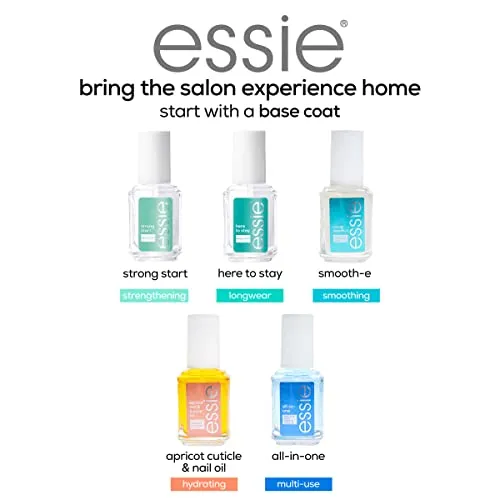essie Nail Care, 8-Free Vegan, All In One Base Coat and Top Coat, strength and shine nail polish, 0.46 fl oz