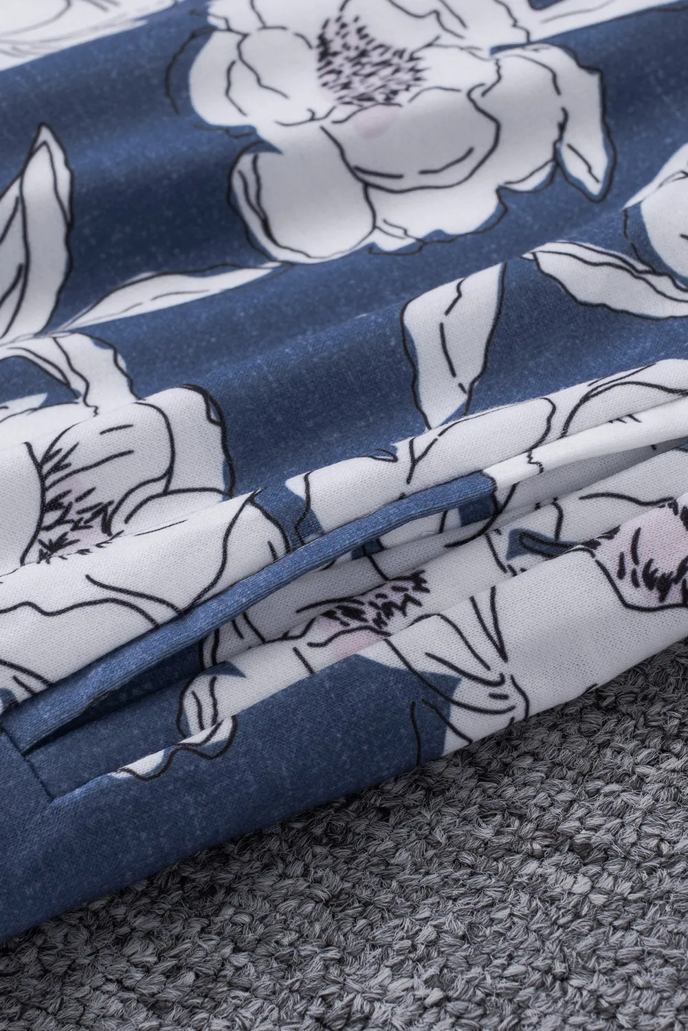 Floral Splicing Cowl Neck Hoodie